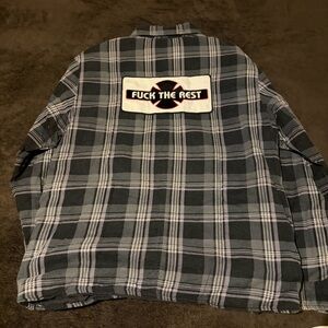 Supreme Independent Black F*** THE REST Quilted Flannel FW17